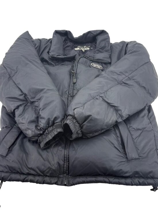 Eddie Bauer Ebtek Mens Goose Down Puffer Jacket Black S/P Nylon Winter Coat - Picture 1 of 4